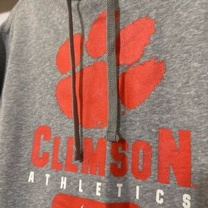 NIKE CLEMSON TIGERS GREY ORANGE HOODIE LARGE EUC